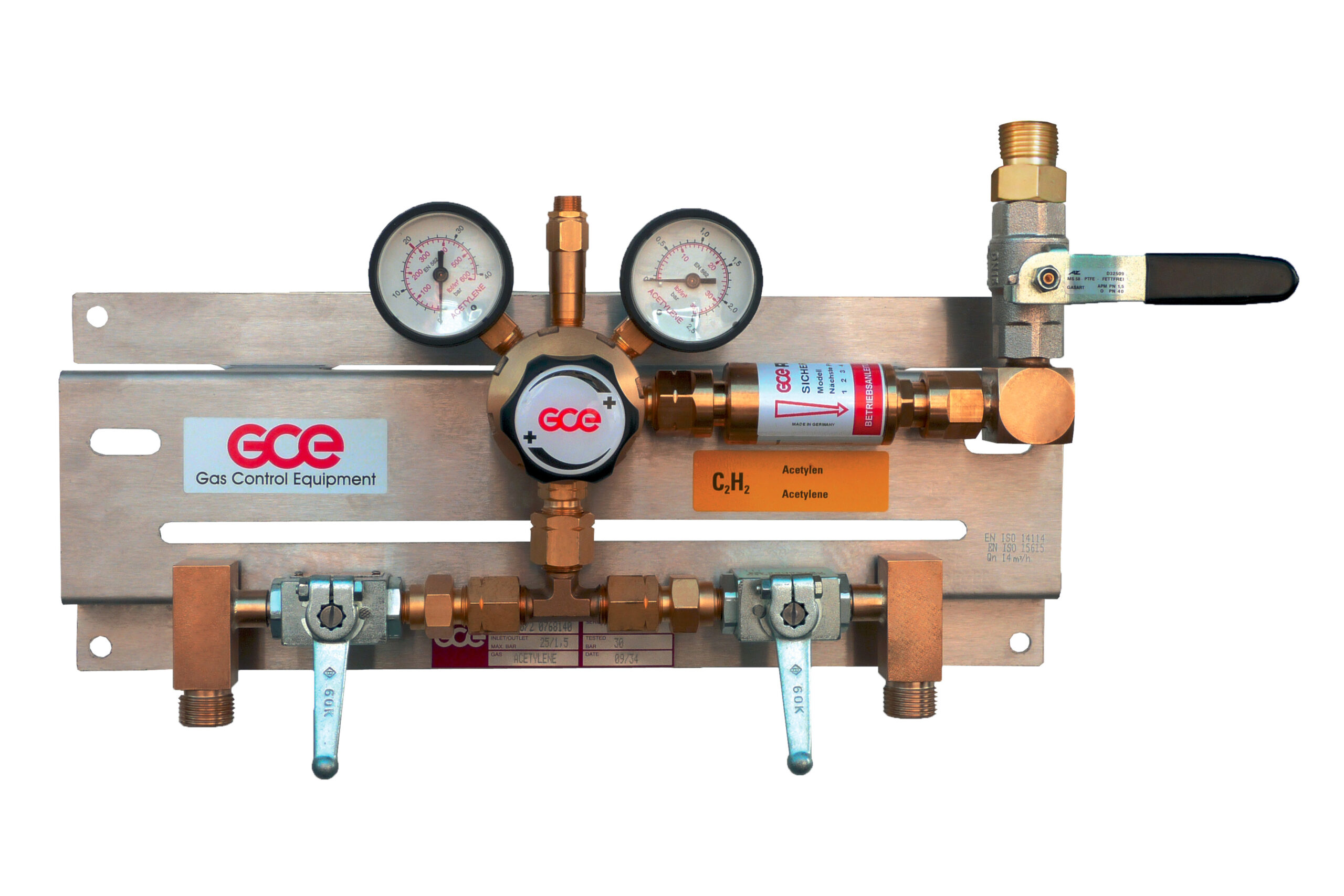 Central de Gases Dúplex Manual para Acetileno GCE MM70-2