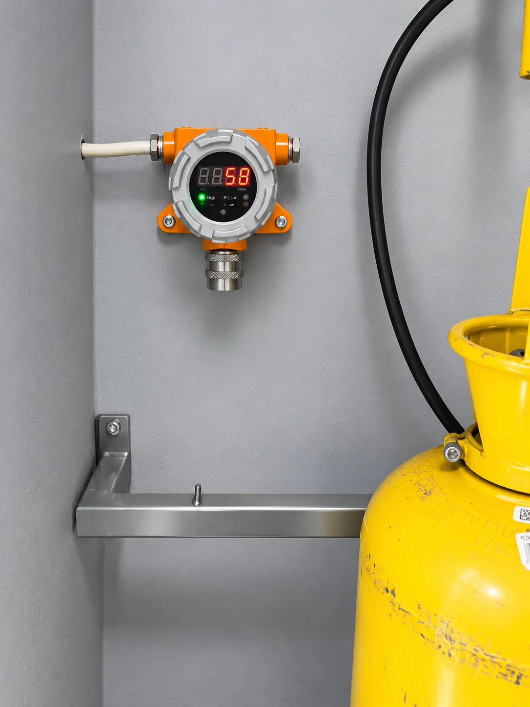 Detector de gas instalado en caseta de acetileno