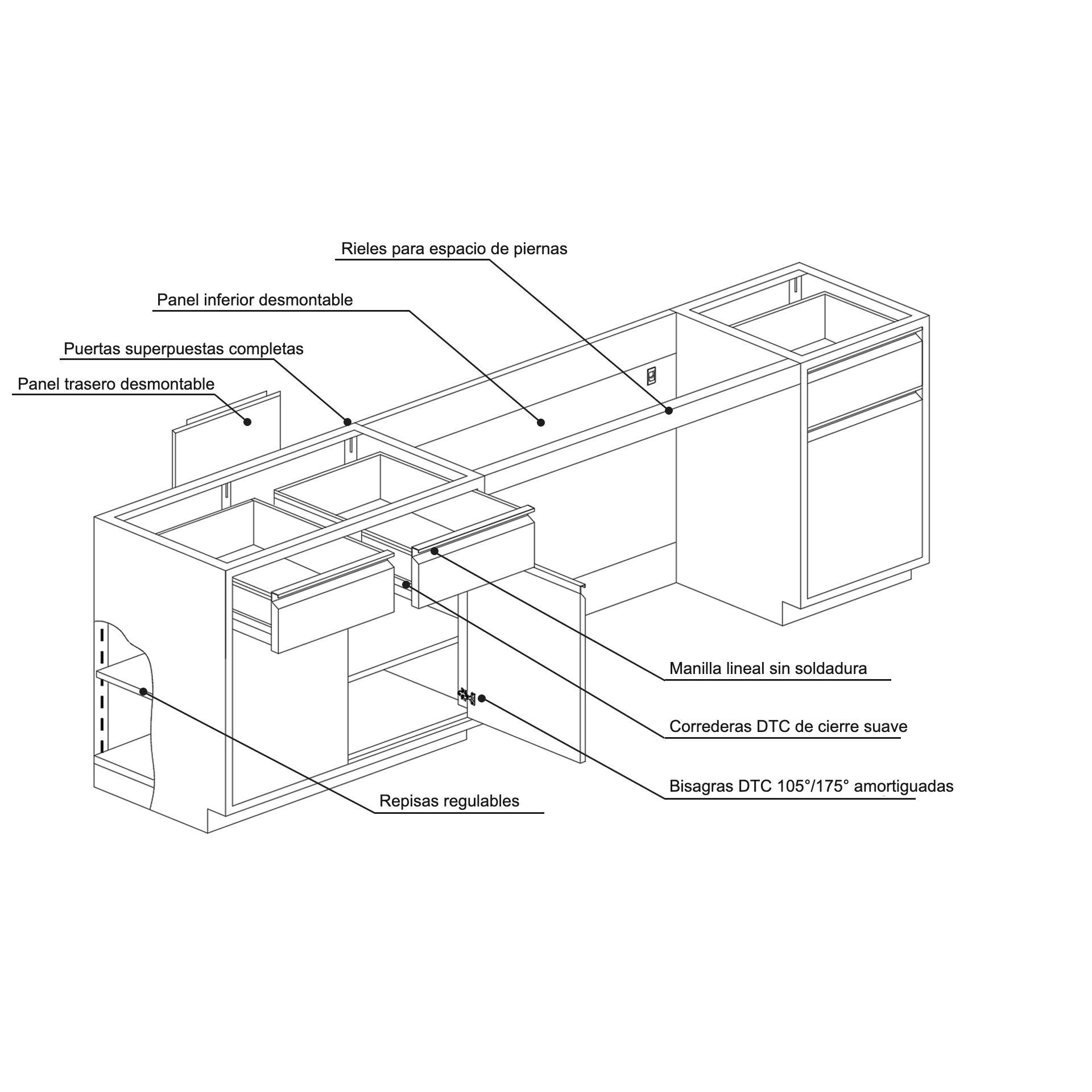 Plano de estructura del banco de laboratorio de piso